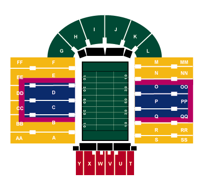 Memorial Stadium seating Chart