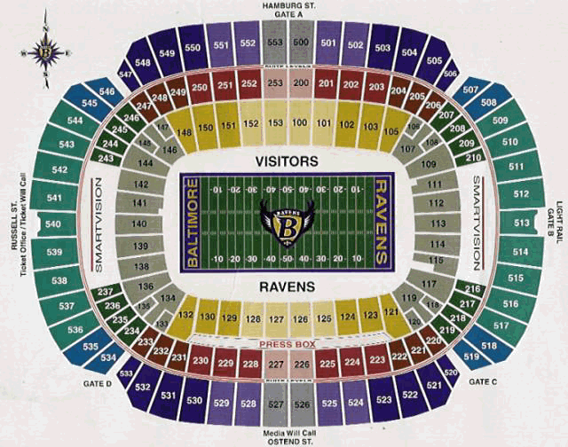 Landry's Tickets Seating Chart - PSINet Stadium, Baltimore, MD. 