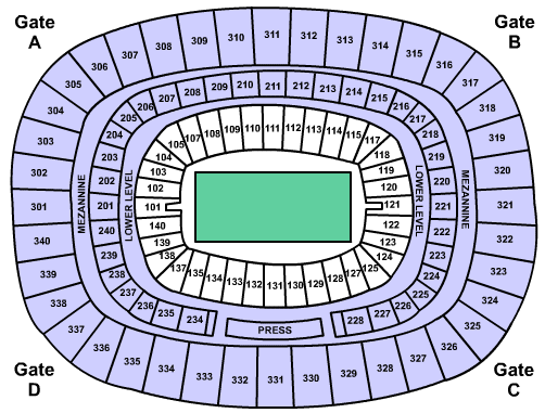Landry's Tickets Seating Chart - Giants Stadium, E. Rutherford, NJ.